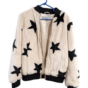 Marc New York Satin Lined Faux Fur Star Jacket - M
